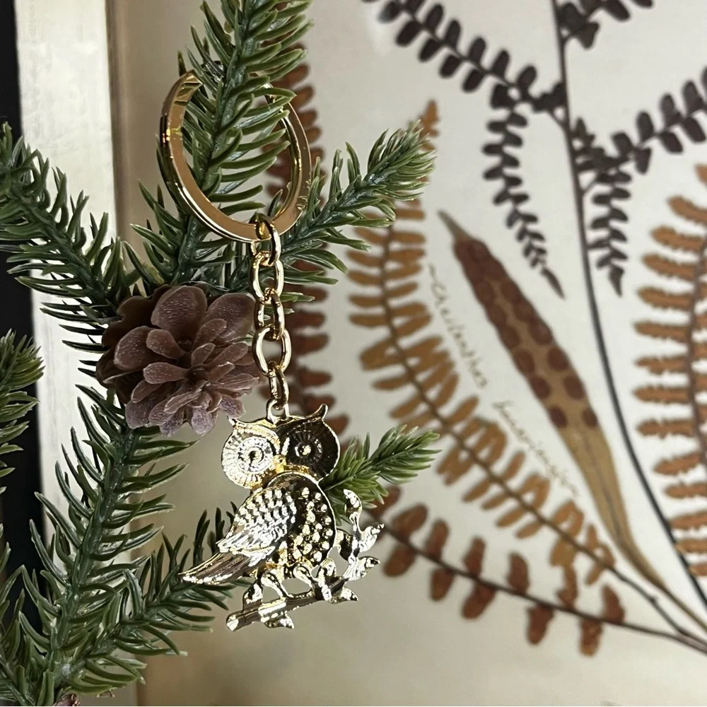 Sparkling Rhinestone Owl Keyring & Bag Charm Gift for Friends & Family NIB
